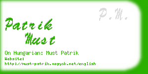 patrik must business card